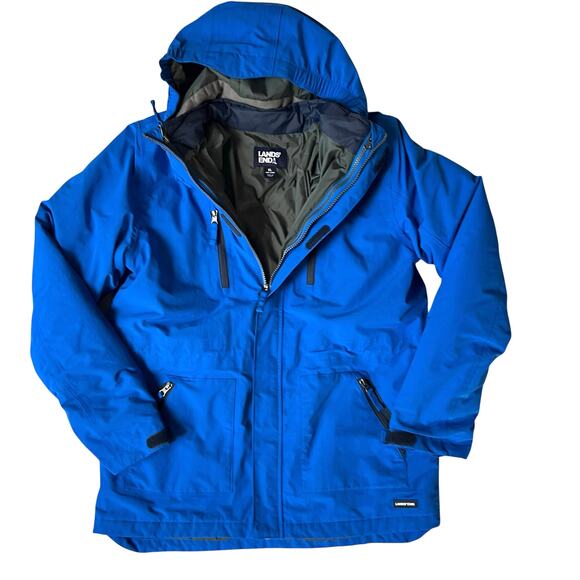 Lands’ End Boys XL 18-20 Blue 3-in-1 Winter Jacket with Zip-In Vest Liner - Picture 1 of 10